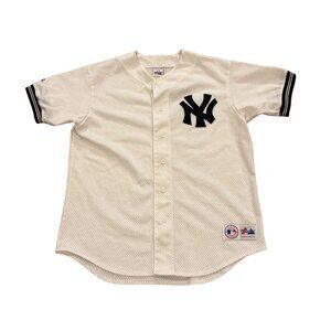 Majestic New York Yankees Cream White MLB Baseball Jersey Men's Large